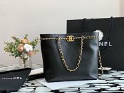Chanel Small Shopping Calfskin and Gold Plated Metal Black Bag - AS2374 - 24x31x7xcm - 3