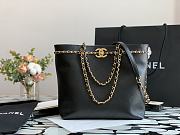 Chanel Small Shopping Calfskin and Gold Plated Metal Black Bag - AS2374 - 24x31x7xcm - 1