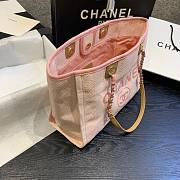 Chanel Deauville Mixed Fibers Calfskin Pink Bag- A66941 - 33x14.5x25cm - 5