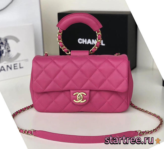 Chanel Circular Handle Flap Bag Pink - AS1358 - 24x15x6cm - 1