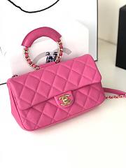 Chanel Circular Handle Flap Bag Pink - AS1358 - 24x15x6cm - 2