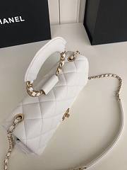 Chanel Circular Handle Flap Bag White - AS1358 - 24x15x6cm - 4