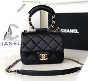 Chanel Small Circular Black Handle Bag - AS1357 - 20x18x7.5cm - 1