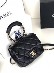 Chanel Small Circular Black Handle Bag - AS1357 - 20x18x7.5cm - 6