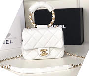 Chanel Small White Circular Handle Bag - AS1357 - 20x18x7.5cm - 1