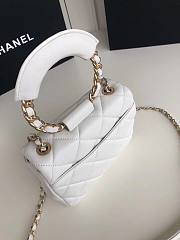 Chanel Small White Circular Handle Bag - AS1357 - 20x18x7.5cm - 6