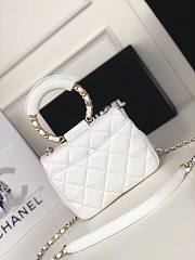 Chanel Small White Circular Handle Bag - AS1357 - 20x18x7.5cm - 4