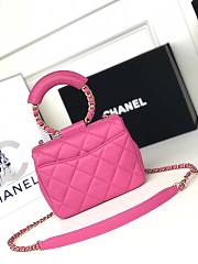 Chanel Small Pink Circular Handle Bag - AS1357 - 20x18x7.5cm - 3