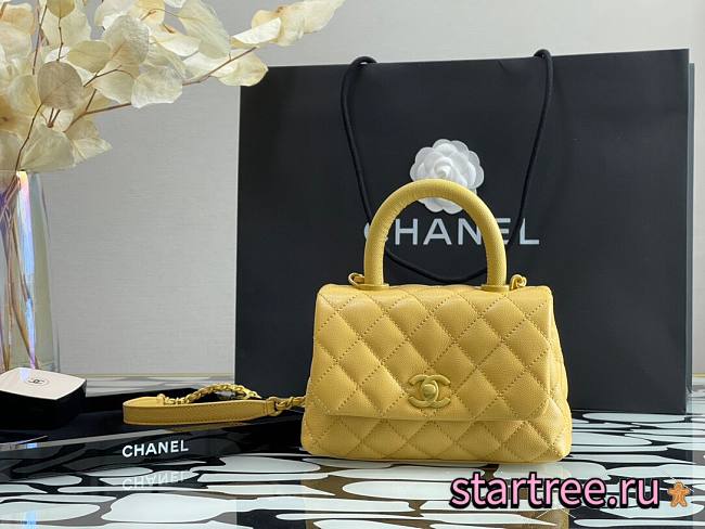 Chanel Small Coco Handle Bag Yellow - A92990 - 13×19×9cm - 1