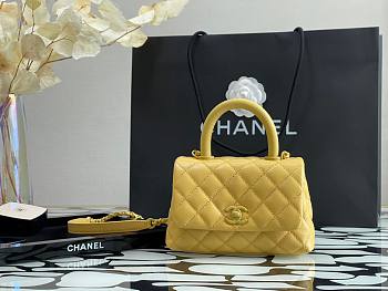 Chanel Small Coco Handle Bag Yellow - A92990 - 13×19×9cm