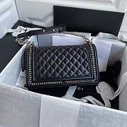 Chanel Calfskin Chain Around Black Boy Bag - A67086 - 15x25x9cm - 6
