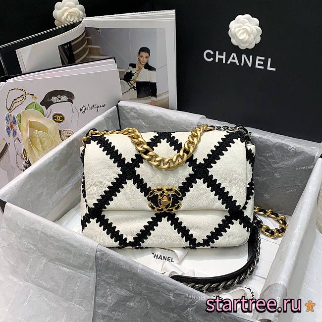 Chanel 19 Calfskin Crochet Flap Bag- AS1160 - 26cm - 1