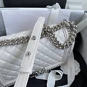 Chanel Calfskin Chain Around White Boy Bag - A67086 - 15x25x9cm - 3