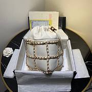 Chanel Lambskin Drawstring White Bag- AS2252 - 15x20x15cm - 2