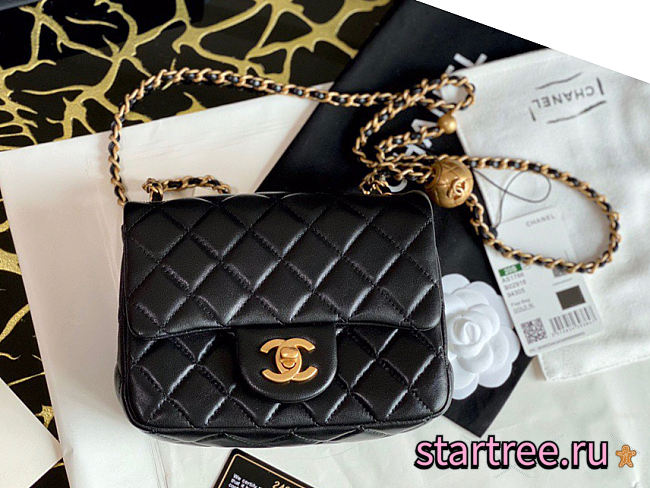 Chanel Lambskin Flap Bag Black - AS1786 - 17cm - 1
