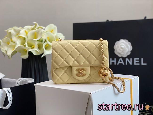 Chanel Lambskin Flap Bag Yellow - AS1786 - 17cm - 1