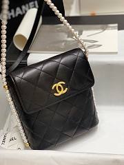 Chanel Small Pearl Chain Hobo Bag Black- AS2503 - 20x19x8cm - 5