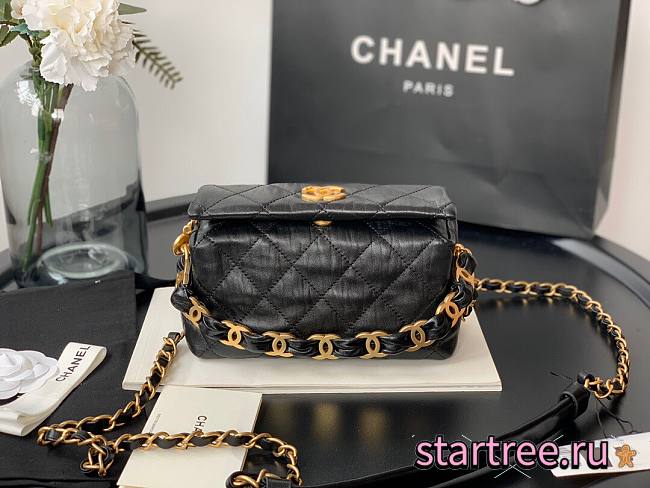 Chanel Small CC Wrapped Strap Bag Black- AS2479 - 13 × 19 × 7 cm - 1