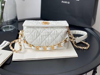 Chanel Small CC Wrapped Strap Bag White- AS2479 - 13 × 19 × 7 cm