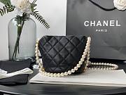 Chanel Mini Pearl Chain Bucket Drawstring Bag Black - AS2529 - 12x12x12cm - 3