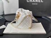 Chanel Mini Pearl Chain Bucket Drawstring Bag White- AS2529 - 12x12x12cm - 2