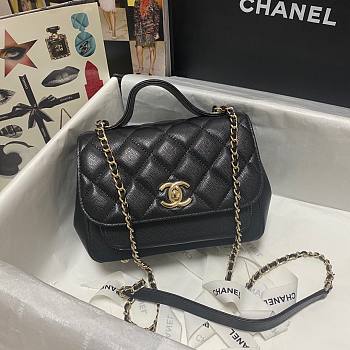 Chanel Mini Flap Bag Black Gold-Tone Metal - A93749 - 19x7x14cm