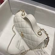 Chanel Mini Flap Bag Gold-Tone White Metal - A93749 - 19x7x14cm - 4