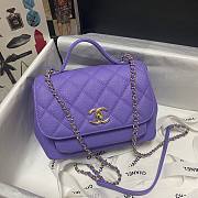 Chanel Mini Flap Bag Gold-Tone Metal Purple- A93749 - 19x7x14cm - 1
