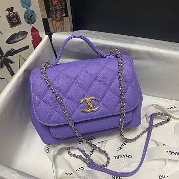 Chanel Mini Flap Bag Gold-Tone Metal Purple- A93749 - 19x7x14cm