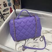 Chanel Mini Flap Bag Gold-Tone Metal Purple- A93749 - 19x7x14cm - 2