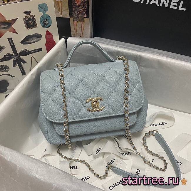 Chanel Mini Flap Bag Gold-Tone Metal Cornflower- A93749 - 19x7x14cm - 1