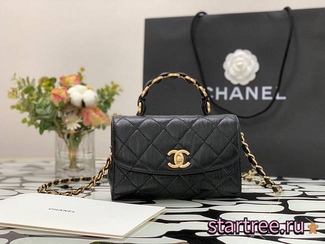 Chanel Small CC Wrapped Handle Bag Black- AS2478 - 22.5x15x9cm - 1