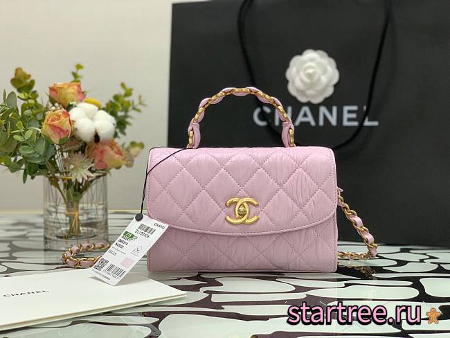 Chanel Small CC Wrapped Handle Bag Pink- AS2478 - 22.5x15x9cm - 1