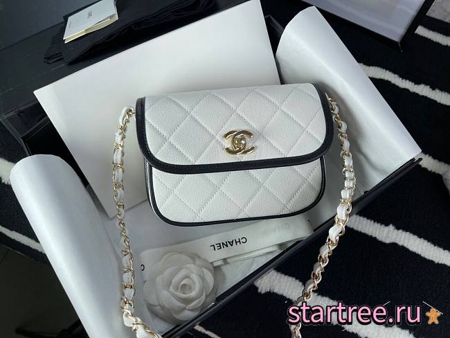 Chanel Mini Round Messenger Bag White - AS2465 - 17cm - 1