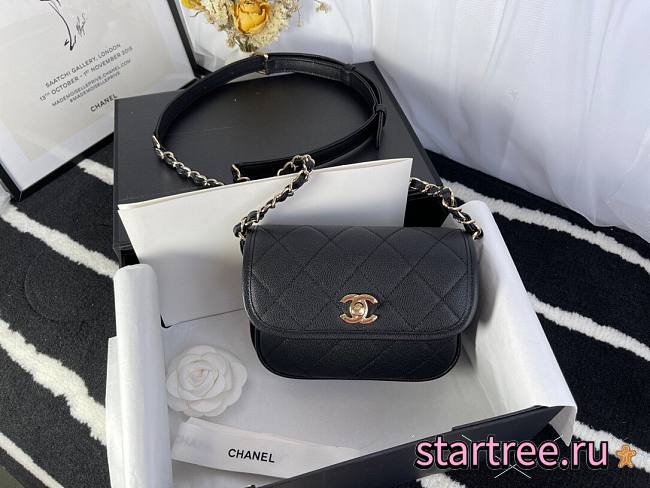 Chanel Mini Round Messenger Bag Black - AS2465 - 17cm - 1