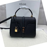 Celine 16 Small BAG IN GRAINED CALFSKIN Black - 23x19x10.5cm - 1