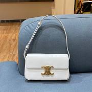 Celine Triomphe White In Shiny Calfskin - 20×10×4cm - 1