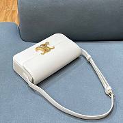 Celine Triomphe White In Shiny Calfskin - 20×10×4cm - 4