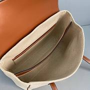 Celine Medium Soft 16 Bag In Textile And Calfskin Tan/White - 33x23x14cm - 5