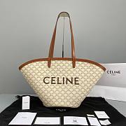 Celine Large Couffin In Triomphe Canvas Print White - 67x30x19cm - 1