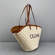 Celine Large Couffin In Triomphe Canvas Print White - 67x30x19cm - 3