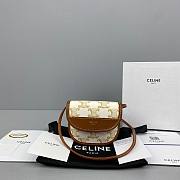 Celine Card And Coin Purse In Triomphe Canvas White/Tan - 10x8.5x3cm - 1