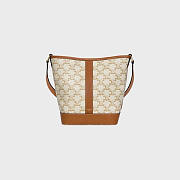 Celine Small Bucket In Triomphe Canvas White - 33×27×17cm - 1