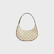 Celine Ava Bag In Triomphe Canvas And Calfskin White - 23×14×7cm - 1