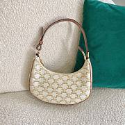 Celine Ava Bag In Triomphe Canvas And Calfskin White - 23×14×7cm - 2