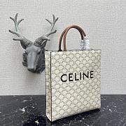 Celine Medium Vertical Cabas In Triomphe Canvas White - 17×21×4cm - 2