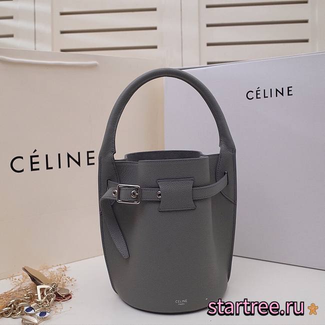 Celine Nano Bucket Bag In Supple Grained Calfskin Grey - 21x15x15cm  - 1
