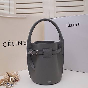 Celine Nano Bucket Bag In Supple Grained Calfskin Grey - 21x15x15cm 