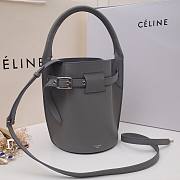Celine Nano Bucket Bag In Supple Grained Calfskin Grey - 21x15x15cm  - 5