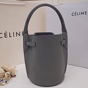 Celine Nano Bucket Bag In Supple Grained Calfskin Grey - 21x15x15cm  - 3